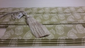 Roman blinds elza sage fabric on sale now