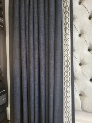 linoso graphite curtains with border braid