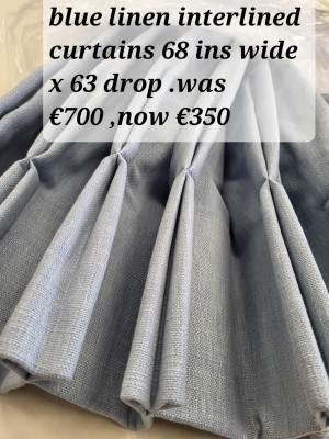 blue linen sale curtains