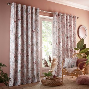 Flutur blush ready-made curtains 90x90