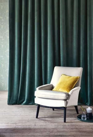 romo emerald green velvet curtains made to order